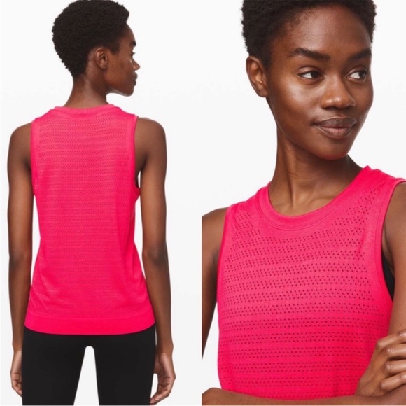 lululemon athletica Tops - Lululemon Breeze By Ventilated Muscle Tank Sz 6 Red Pink